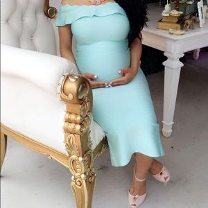 LIGHT BLUE BANDAGE DRESS